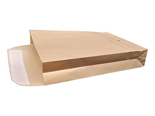 5 Pochettes KRAFT ARMÉ avec soufflet de 7 cm 28 x 36.53 cm 135 g kraft blond renforcé auto adhésive sac A4+ soufflet 70 mm grande enveloppe pochette...