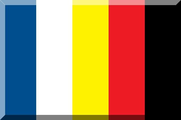 Drapeau large bleu blanc jaune rouge noir grand pavillon extérieur cinq couleurs