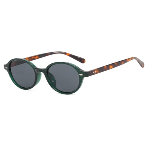 Lunettes de soleil vintage ovales petite monture rétro chic avec rivets femme