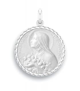 Médaille SAINTE THERESE Or Blanc 375/00 le cadeau idéal de baptême