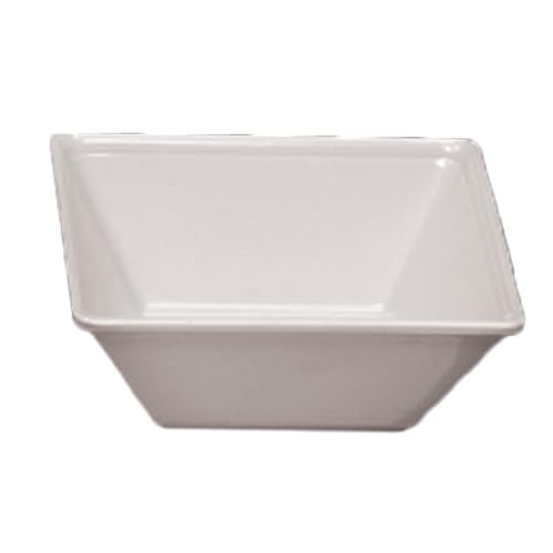 A-to-Z Supply PS5006W Square Bowl, 23 oz., 6", break-resistant, dishwasher safe, BPA free, melamine, Passion White, NSF