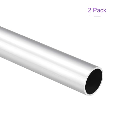 DMiotech 2Pack (28mm OD x 24mm ID) 6063 Aluminum Round Tube 300mm Length Industry Metal Tubing for Machinery Frame Construction DIY Projects