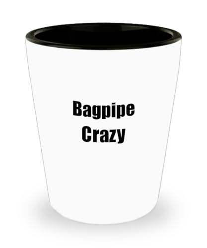 EzGift Funny Bagpipe Crazy Shot Glass Musician Gift Instrument Player Present 1.5 Oz Shotglass