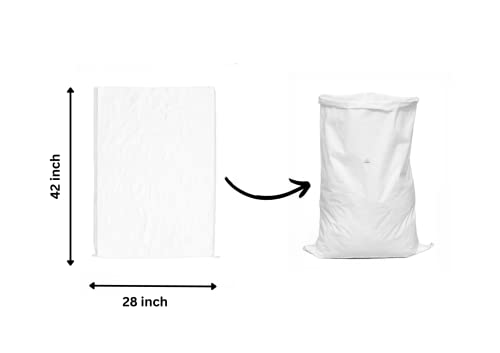 VETAS Polypropylene Empty Hdpe White Bag, Bori, Bora For Multipurpose Packing (Set of 5 Pieces)