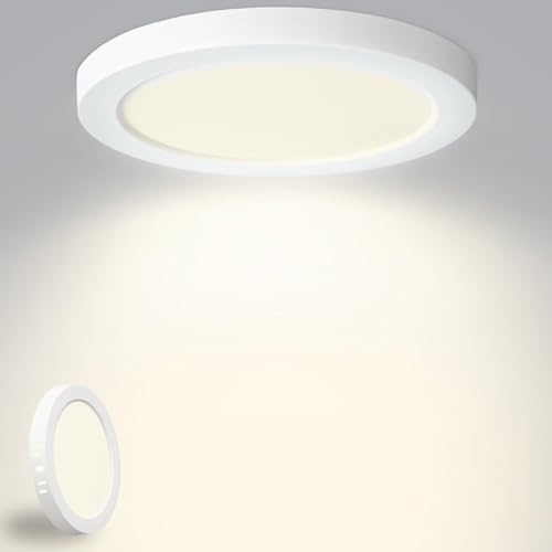 Yexati Plafon LED Techo 18W 1800LM, IP44 Lámpara Techo Delgada 4500K Blanco Neutro, Lampara de Techo Redondo Plana Ø220mm Driver Incluido. para Dormitorio Baño Cocina Balcón Pasillo Oficina 1 Pack