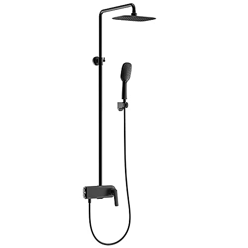 Système de pomme de douche 255 x 190 mm et ensemble de robinet mural en laiton