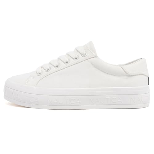 Image of Nautica Platform Sneakers for Womens Fashion Trendy Shoes White Casual Sneaker Thick Sole Everyday Walking Shoes