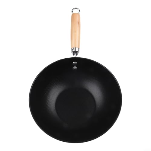 Wok de hierro con fondo plano para cocinas 22 cm miniatura 1