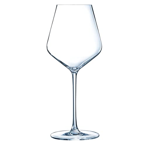 Cristal d'Arques Paris - Collection Ultime - 6 Verres à pied 47 cl en Cristallin - Brillance, Transparence et Haute Résistance - Fabriqués en France - Emballage renforcé, adapté à la vente en ligne