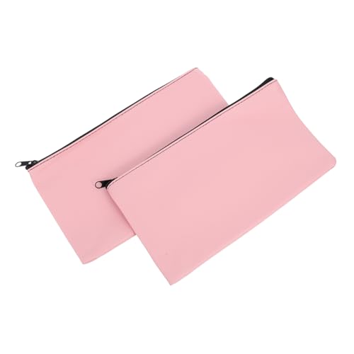 Gadpiparty 2pcs Zipper Bank Bags: Pu Leather Money Pouches - Large Capacity Cash Deposit Bag - Receipt Organizer For Bank And Daily Storage