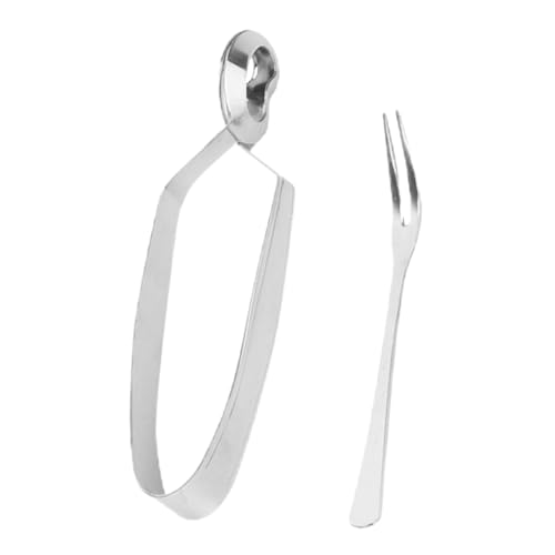TOYANDONA Pinzas para Caracoles de Acero Inoxidable 2 Piezas Tenedor para Servir y Comer Caracoles Utensilios de Cocina Resistentes al Calor para Restaurante y Uso Doméstico