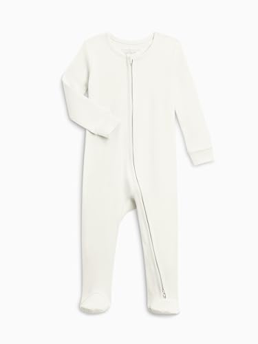 Image of Colored Organics Baby Zip-Up Footed Sleeper with 2-Way Zipper - Newborn Organic Cotton Pajamas