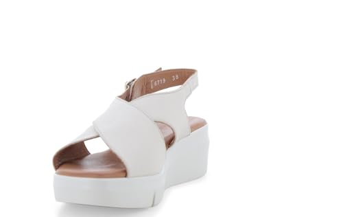 Sandale blanche à plateforme croisée r80420q pour marcher sans douleur - 3