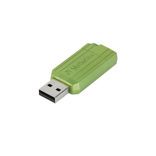 Verbatim Clé USB PinStripe 16Go I USB 2.0 I Memory Stick USB I pour laptop ordinateur portable ultrabook TV autoradio I Stick USB 2.0 I Clé USB avec mécanisme poussoir I vert eucalyptus