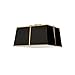 3 Light Gold Flush Mount Black Shade with White Fabric Diffuser