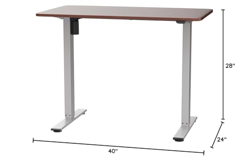 FLEXISPOT EN1 One-Piece Standing Desk with 1-Inch Thick Seamless Desktop, 40"x24" Electric Height Adjustable Desk for Home Office, Multi-Monitor Setups & Easy Assembly, Mahogany