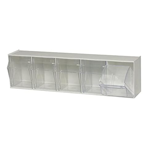 Quantum Storage Systems QTB305WT 5 Drawers Tip Out Cabinet Part Organizer White 7" H x 24" W x 6" D Cover