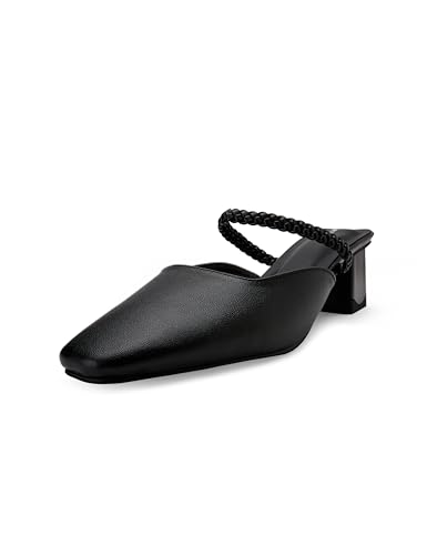 Image of Metro Women's Froh Feet Fashionable Block Heel Mules Featuring a Square Toe Design,