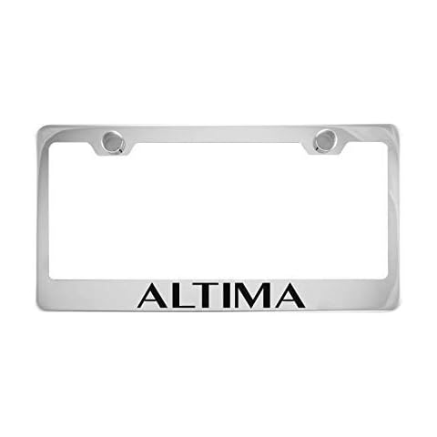 Vestian Altima Car Chrome Silver License Plate Frame Cover Holder with Caps Screws Rust Free Stainless Steel (1) Cover