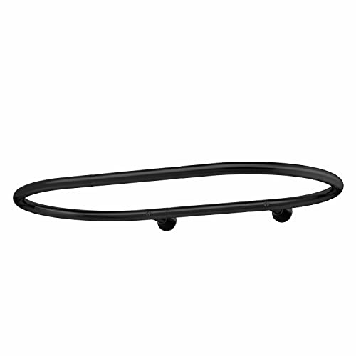 Image of Al alloy Oval Shower Curtain Rod Hoop Square Shape Bathroom Rod for Clawfoot Tub Free Standing Tubs (Black)
