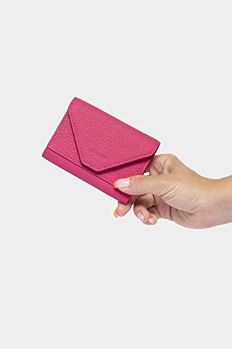 Image of grande 3639 Card Cases, Pink, Small, Leather Card Holder With Magnetic Closure, Small Women Accordion Wallet
