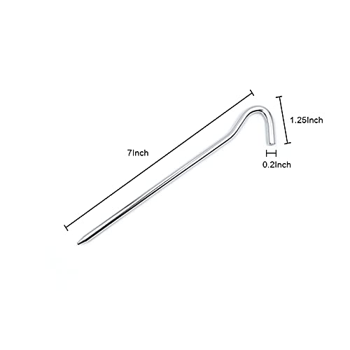 12Pcs Aluminium Tent Stakes For Sand,Beach Camping-7 Inch Long Metal Inflexible Steel Ground Stakes Tent For Outdoor Trip Hiking Gardening (Silver 12Pack) #TOP1
