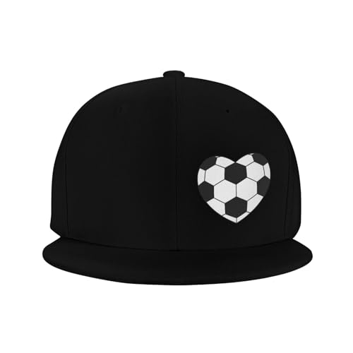 Soccer Ball Heart Adjustable Outdoor Baseball Hat Flat Hat3