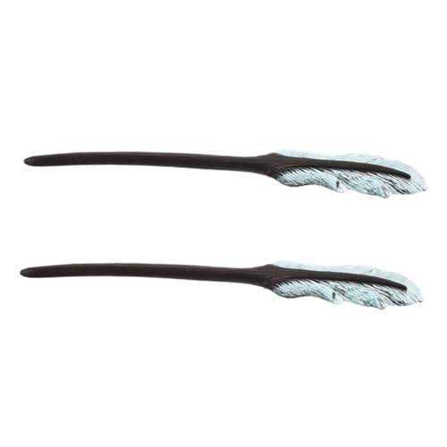Épingle à cheveux en bois plume OUNONA style chinois moderne en lot de 2
