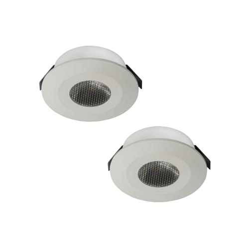 Image of Panasonic 2 Watt LED Spotlight | 2W LED Spotlight for Cabinets & Wardrobes | Cutout - 35mm (Warm white - Pack of-2)