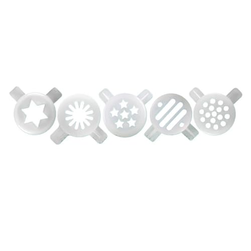 ZeAda 5 in 1 Ice Cream Modeling Lids Spare Part Magic Shape Caps Soft Serve Ice Cream Machines Fittings 29mm Inner Diameter Ice Cream Maker Accessories