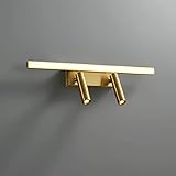  Elksdut Lampe de Meuble-lavabo en Laiton LED Spot de Salle de Bain, projecteurs de Miroir de courtoisie en cuivre à Angle réglable