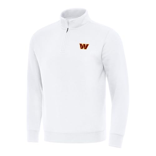 Antigua Men's White Washington Commanders Victory Quarter-Zip Pullover Top
