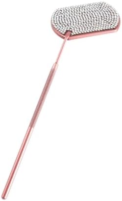 lasenersm 1 Piece Eyelash Extension Mirror Square Rhinestone Lash Mirror Detachable Eyelash Inspection Mirrors Stainless Steel Lash Extension Mirrors, Rose Golde image 5