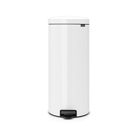 Brabantia NewIcon - Cubo de Basura de Pedal de 30 litros, Color Blanco Cover