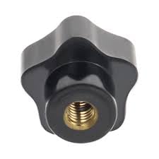 GK MART M8 Female Thread x 38mm Head Diameter Five Star Shape Brass Insert Bakelite Black knobs - 5 Nos
