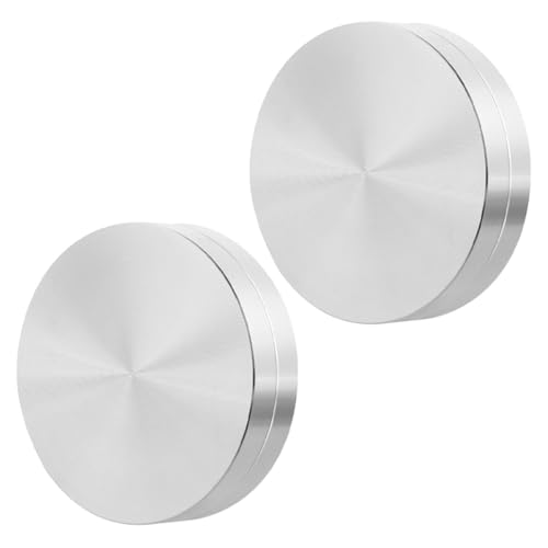 Alipis Base Giratoria de Aluminio para Tartas Diseño Multifuncional y Rodamiento de 360 Grados, Adecuado para Mesas de Vidrio, Paquete de 2 Piezas Plata