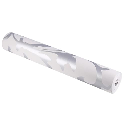 Papel pintado vertical 3D no tejido relieve dormitorio color plateado para mueble