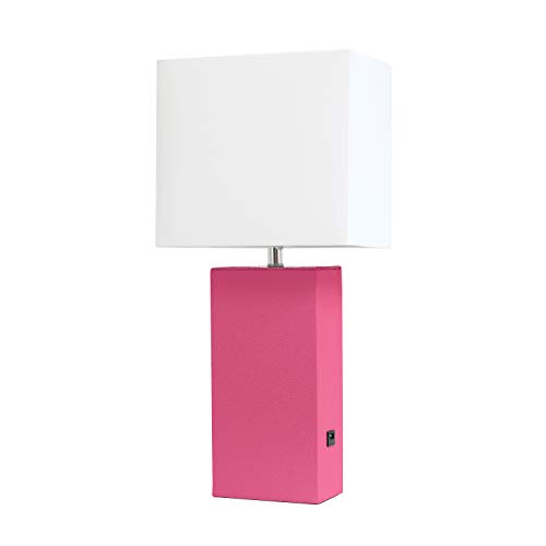 Get Popular Offer Elegant Designs LT1053-HPK Modern Leather USB and White Fabric Shade Table Lamp, Hot Pink Get Popular Offer Elegant Designs LT1053-HPK Modern Leather USB and White Fabric Shade Table Lamp, Hot Pink