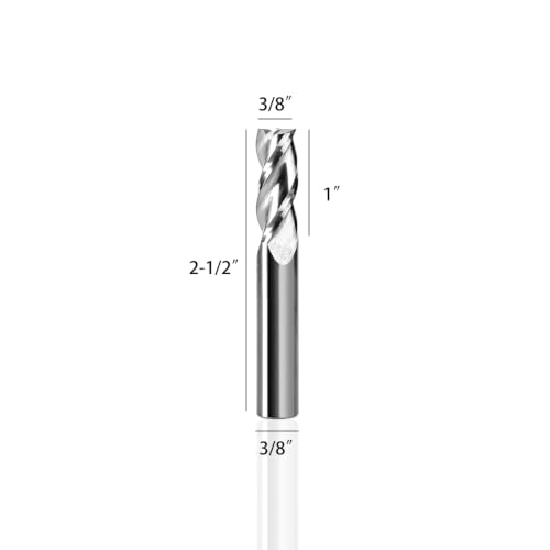 Image of NZ 3 /8 inch 3-Flute Square End Mill | CNC Milling Bits Uncoated Solid Carbide for Aluminum, Copper | 5-Pack