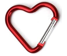 Carabiners Keychain Clip Snap Hook Key Ring for Camping Accessories Backpack Water Bottle Aluminum Alloy Heart Shape (Red)