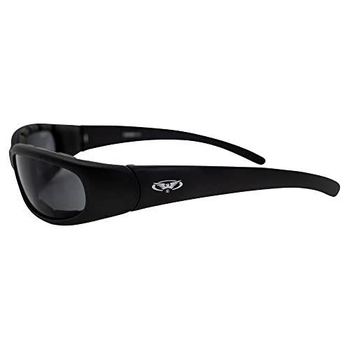 Chicago Foam Padded Smoked Lens Sunglasses - Motorcycle ATV Sports Eyewear Black Frame With Shatterproof Lenses3