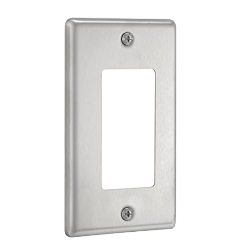 Maxxima 10 Pack 1 Gang Decorative Outlet Wall Plate, Stainless Steel, Standard Size (Pack Of 10) #TOP3