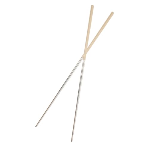 HYTROVE ステンレス製ロング調理箸 滑り止め機能付き 多用途揚げ箸 鍋焼き用 再利用可能家用クッキングツール