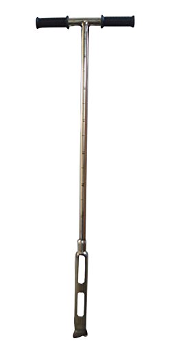 INTBUYING Soil Probe Sampler with Sample Ejector 304 Stainless Steel Gator Probe Step Tube with Foot Step & Rubber Handle -11.8’’,Dia1.6.(Dutch Type)