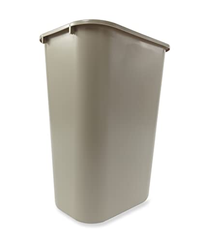Image of Rubbermaid Commercial Products 41QT /10.25 GAL Wastebasket Trash Container, for Home /Office /Under Desk, Beige (FG295700BEIG) (Pack of 3)