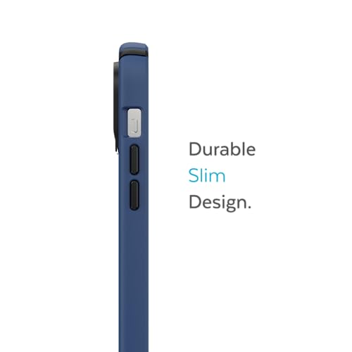 Image of Speck iPhone 14 Pro Case - Drop Protection, Scratch Resistant, Built for MagSafe Slim Phone Case for 6.1 Inch iPhones 14 Pro - Anti-Fade Case - Presidio2 - Coastal Blue /Black /White