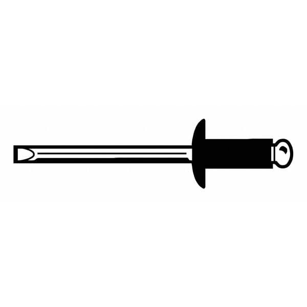 Blind Rivet, 1/8Inx0.400In, Dome, PK500