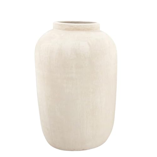 Bodenvase Avion 35cm - bauchig Creme grau Keramik Ø24cm CreaFlor Home