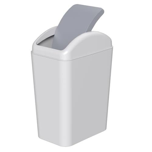 Caneca de basura gris rectangular de 4.5 galones
