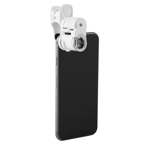 Image of Zetiling Ultra Small 9595W 60X Mobile Phone Clip Microscope, Magnifying Glass with LED UV Light, for OntheGo Use, Zetilingi19za40v82